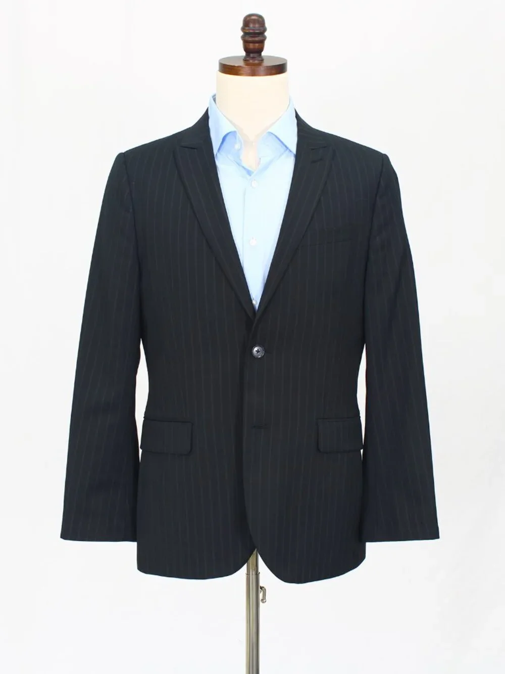 Express 40R 34x32 Black Full Suit 2-Button Stripe R706